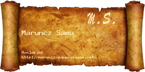 Maruncz Samu névjegykártya